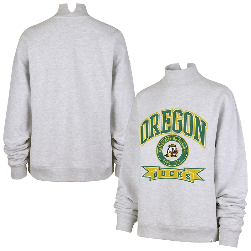 Women's '47  Gray Oregon Ducks Laurel Arch Mock Neck Sweatshirt