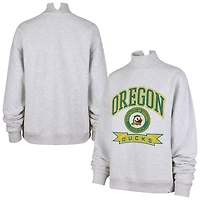 Women's '47  Gray Oregon Ducks Laurel Arch Mock Neck Sweatshirt