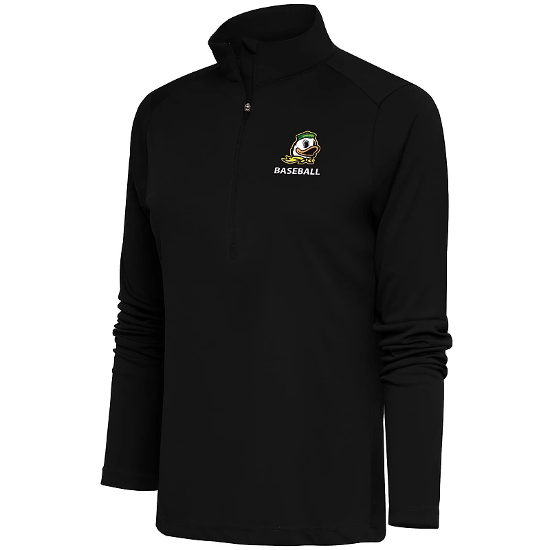 Pull-over demi-zippé pour femme, hommage aux Ducks de l'Oregon, Antigua Black