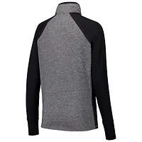 Women's Black/Heather Gray Oregon Ducks Finalist Raglan Quarter-Zip Jacket