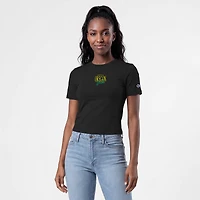 T-shirt ajusté noir Champion Oregon Ducks pour femme, doux au toucher, style athlétique