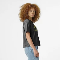 Women's Champion  Black Oregon Ducks Waist Length Wordmark T-Shirt