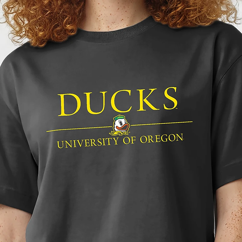 Women's Champion Black Oregon Ducks Waist Length Wordmark T-Shirt