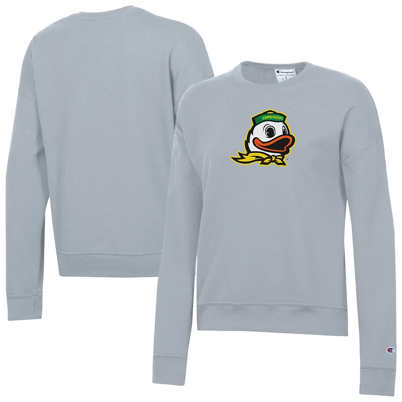 Women's Champion Gray Oregon Ducks Powerblend Sweatshirt