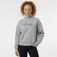 Women's Champion  Gray Oregon Ducks Triumph Mock Neck Sweatshirt