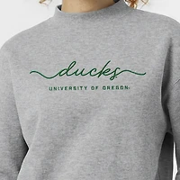 Women's Champion  Gray Oregon Ducks Triumph Mock Neck Sweatshirt
