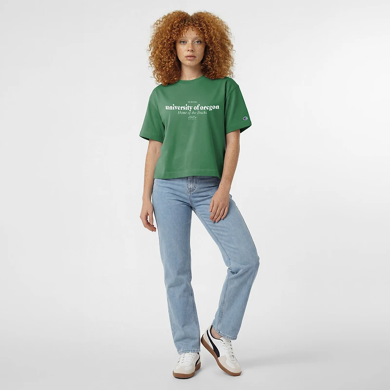 Women's Champion Green Oregon Ducks Home Wordmark T-Shirt