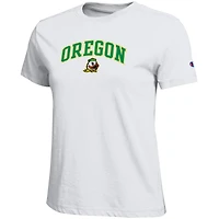 Women's Champion  White Oregon Ducks Arched Over Logo T-Shirt