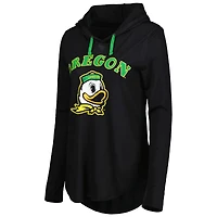 Colosseum Black Oregon Ducks My Lover - T-shirt léger à capuche manches longues pour femme