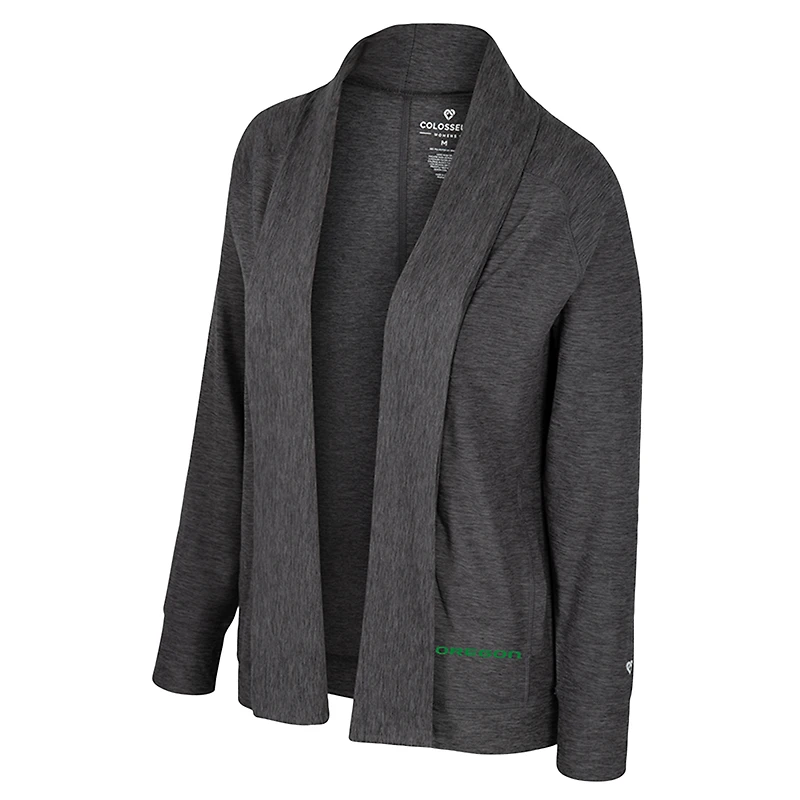 Women's Colosseum  Charcoal Oregon Ducks Dash Cardigan