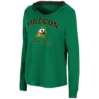 Colosseum Green Oregon Ducks Catalina Sweat à capuche T-shirt manches longues pour femme