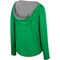 Women's Colosseum  Green Oregon Ducks Distressed Heather Long Sleeve Hoodie T-Shirt