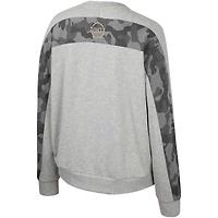 Women's Colosseum Heather Gray Oregon Ducks OHT Military Appreciation Flag Rank Dolman Pullover Sweatshirt