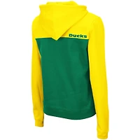 Chandail à capuchon léger demi-glissière Colosseum Oregon Ducks Aidan pour femmes, jaune/vert