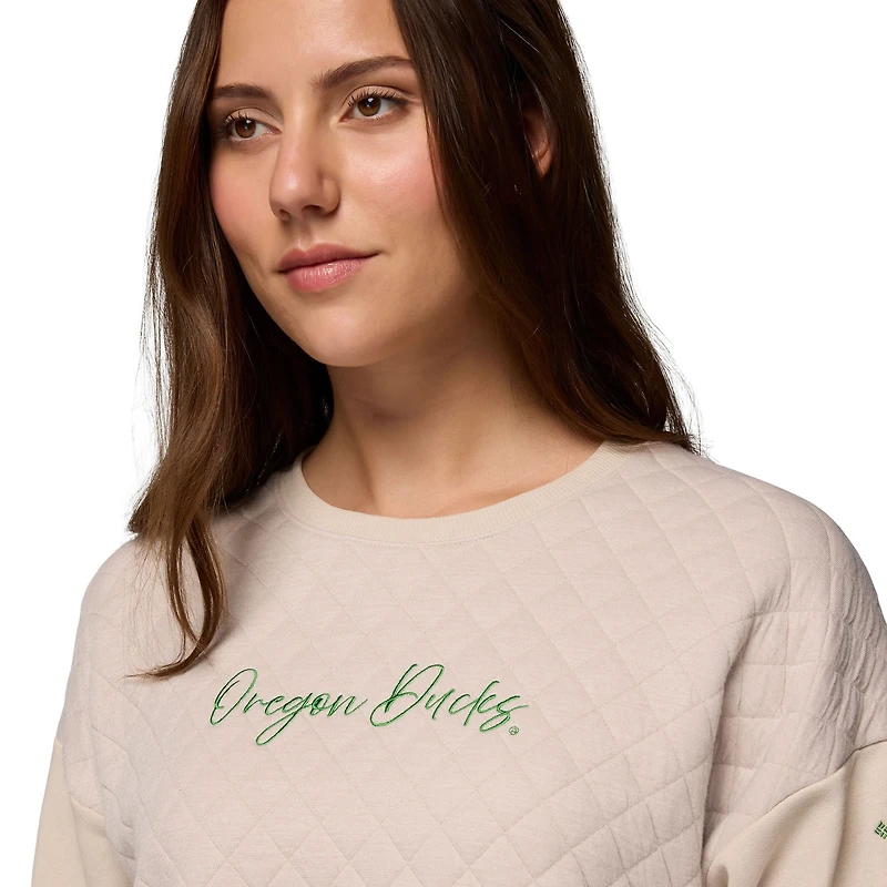 Women's Columbia Beige Oregon Ducks Collegiate Hart Mountain™ Quilted Sweatshirt