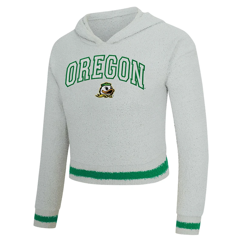 Ensemble sweat à capuche et short manches longues Whitley gris/vert pour femme Concepts Sport des Oregon Ducks