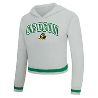 Ensemble sweat à capuche et short manches longues Whitley gris/vert pour femme Concepts Sport des Oregon Ducks