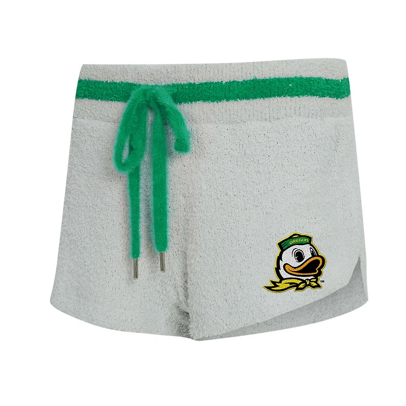 Ensemble sweat à capuche et short manches longues Whitley gris/vert pour femme Concepts Sport des Oregon Ducks