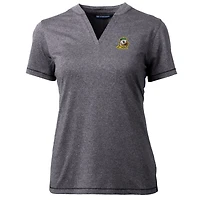 Women's Cutter & Buck Heather Charcoal Oregon Ducks Forge Blade V-Neck Top