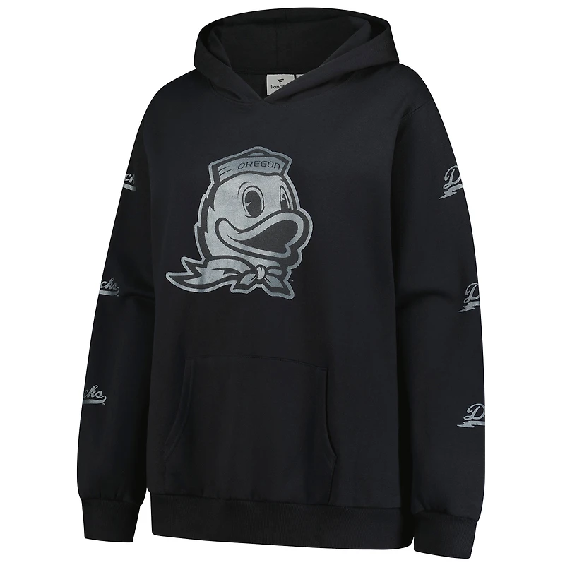 Women's Fanatics Black Oregon Ducks Plus Sleeve Hit Pullover Hoodie