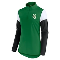 Women's Fanatics Green Oregon Ducks Block Party Quarter-Zip Top