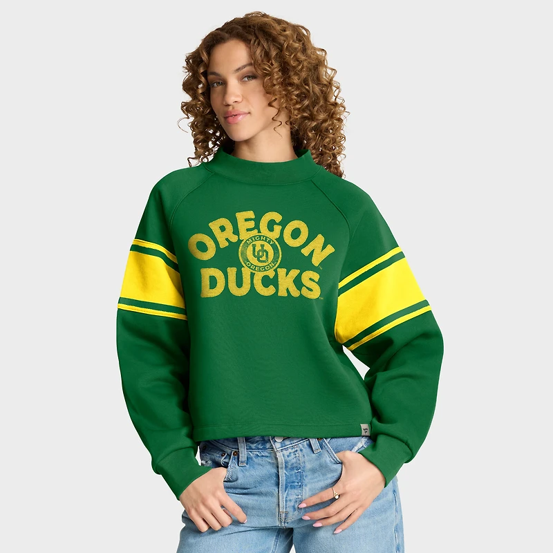 Sweat-shirt raglan oversize Fanatics Green Oregon Ducks pour femme, modèle Hometown Premium Punt Coverage