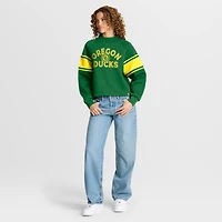 Sweat-shirt surdimensionné vert Oregon Ducks pour femme, motif raglan, avec Hometown Premium Punt Covering