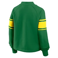 Sweat-shirt surdimensionné vert Oregon Ducks pour femme, motif raglan, avec Hometown Premium Punt Covering