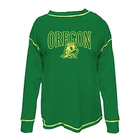 Sweat-shirt vert à coutures contrastées pour femme Fanatics des Ducks de l'Oregon, grande taille