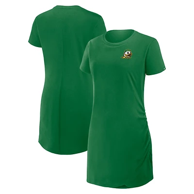 Robe t-shirt drapée froncée Fanatics Green Oregon Ducks pour femme