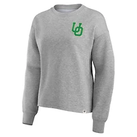 Women's Fanatics Heather Gray Oregon Ducks Ready Play Crew Pullover Sweatshirt