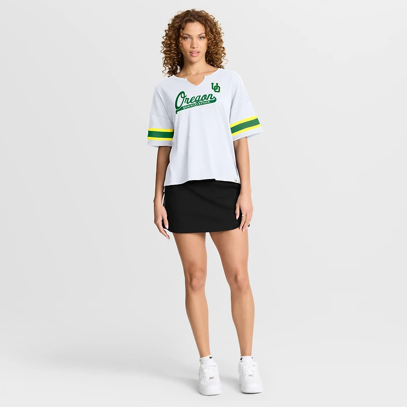 Women's Fanatics White Oregon Ducks Hometown Premium Script T-Shirt