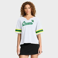 Women's Fanatics White Oregon Ducks Hometown Premium Script T-Shirt