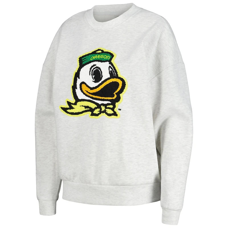 Ensemble de nuit pour femme Gameday Couture Ash Oregon Ducks Team Effort avec sweat-shirt et short