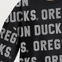 Sweat-shirt noir Gameday Couture Hype Era des Oregon Ducks pour femme