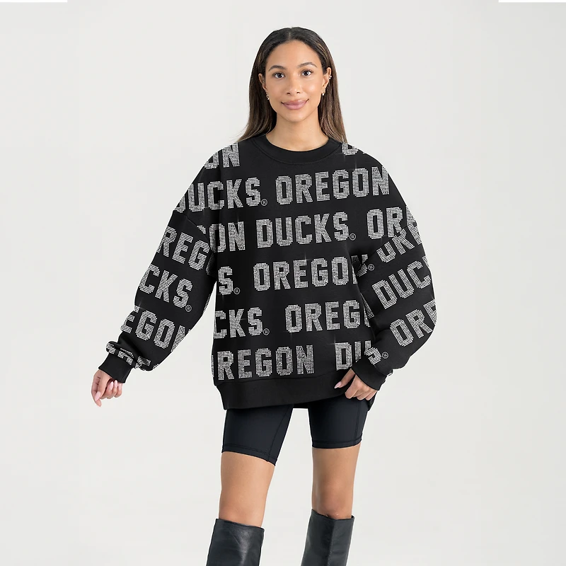 Sweat-shirt noir Gameday Couture Hype Era des Oregon Ducks pour femme