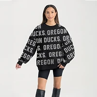 Sweat-shirt noir Gameday Couture Hype Era des Oregon Ducks pour femme