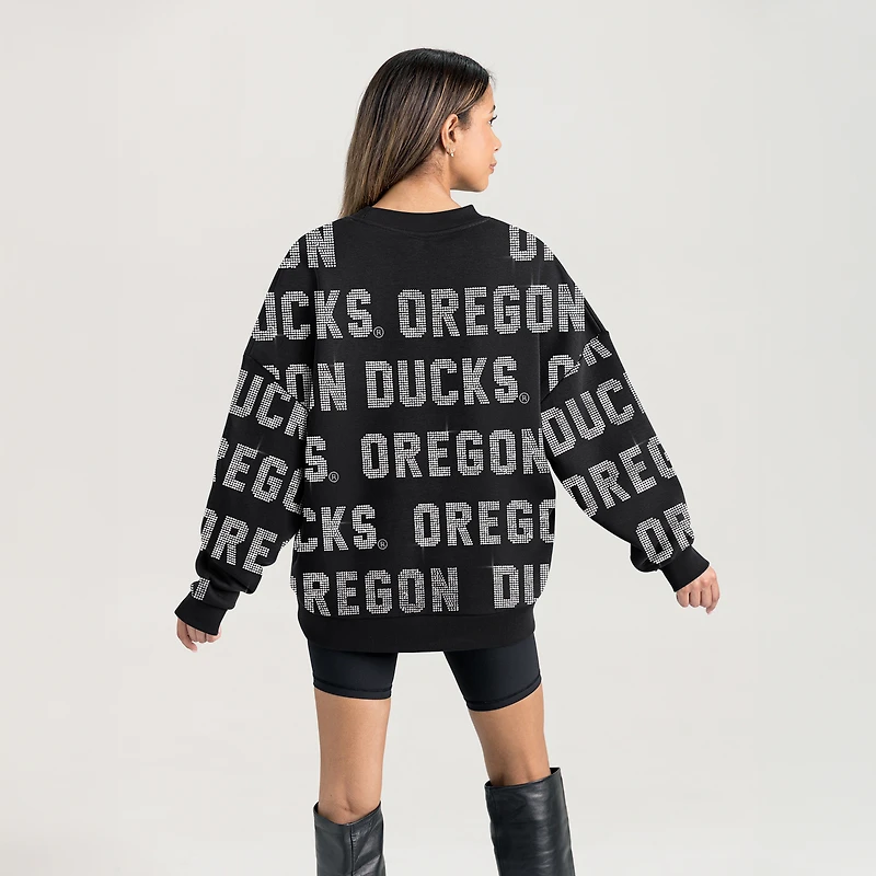 Sweat-shirt noir Gameday Couture Hype Era des Oregon Ducks pour femme