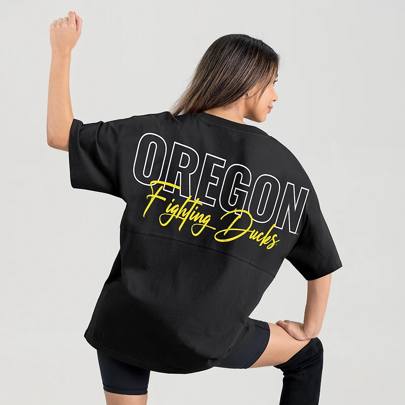 Women's Gameday Couture Black Oregon Ducks Oversized Back at Ya T-Shirt