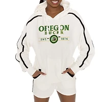 Ensemble sweat à capuche et short Gameday Couture Cream Oregon Ducks Down, Set, Go pour femme