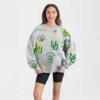 Women's Gameday Couture Gray Oregon Ducks Always on Repeat Fleece Sweatshirt