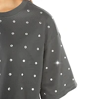 Women's Gameday Couture Gray Oregon Ducks Go Time Rhinestone Crop T-Shirt