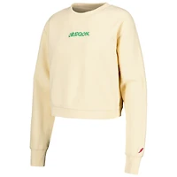 Women's League Collegiate Wear Cream Oregon Ducks Timber Cropped Pullover Sweatshirt