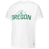 Women's League Collegiate Wear White Oregon Ducks Slub Rolled Cuff T-Shirt
