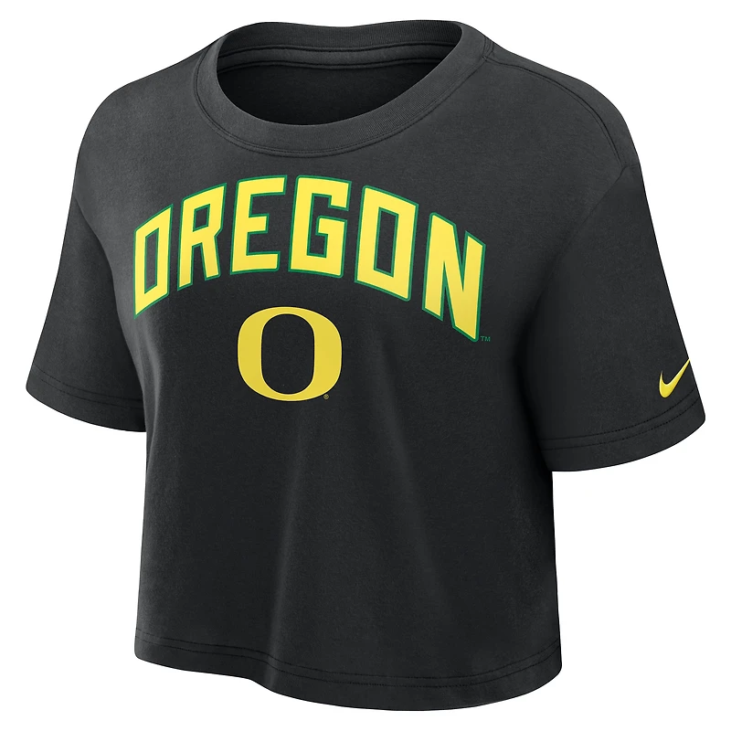 T-shirt court Nike Athletic Prep Arch Dri-FIT noir pour femme des Oregon Ducks