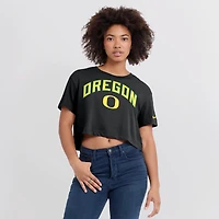 Women's Nike Black Oregon Ducks Athletic Prep Arch Dri-FIT Cropped T-Shirt