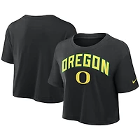 Women's Nike Black Oregon Ducks Athletic Prep Arch Dri-FIT Cropped T-Shirt