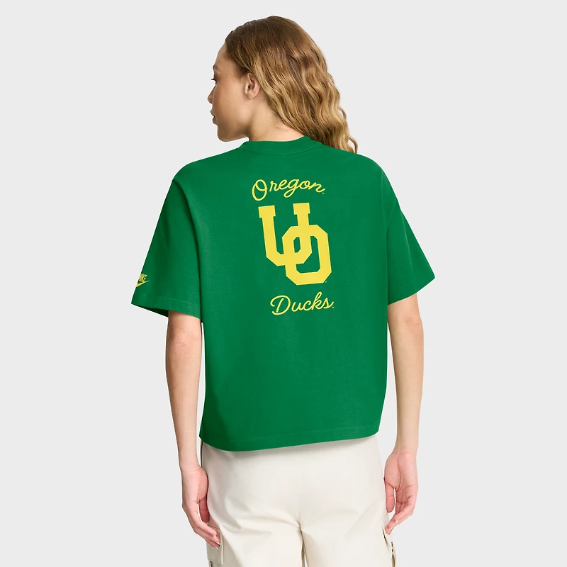 Women's Nike Green Oregon Ducks Legacy Pocket Boxy T-Shirt