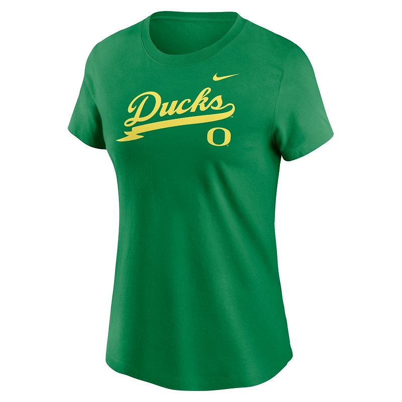 T-shirt Nike vert Oregon Ducks Local Script pour femme