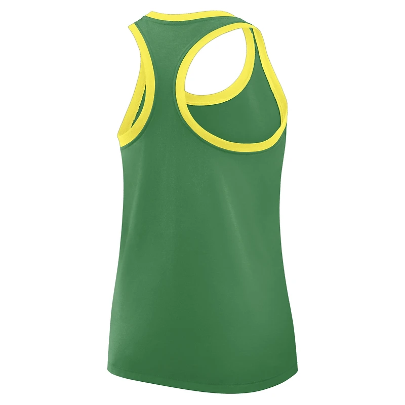 Débardeur dos nageur Nike vert Oregon Ducks Primetime Tri-Blend pour femme